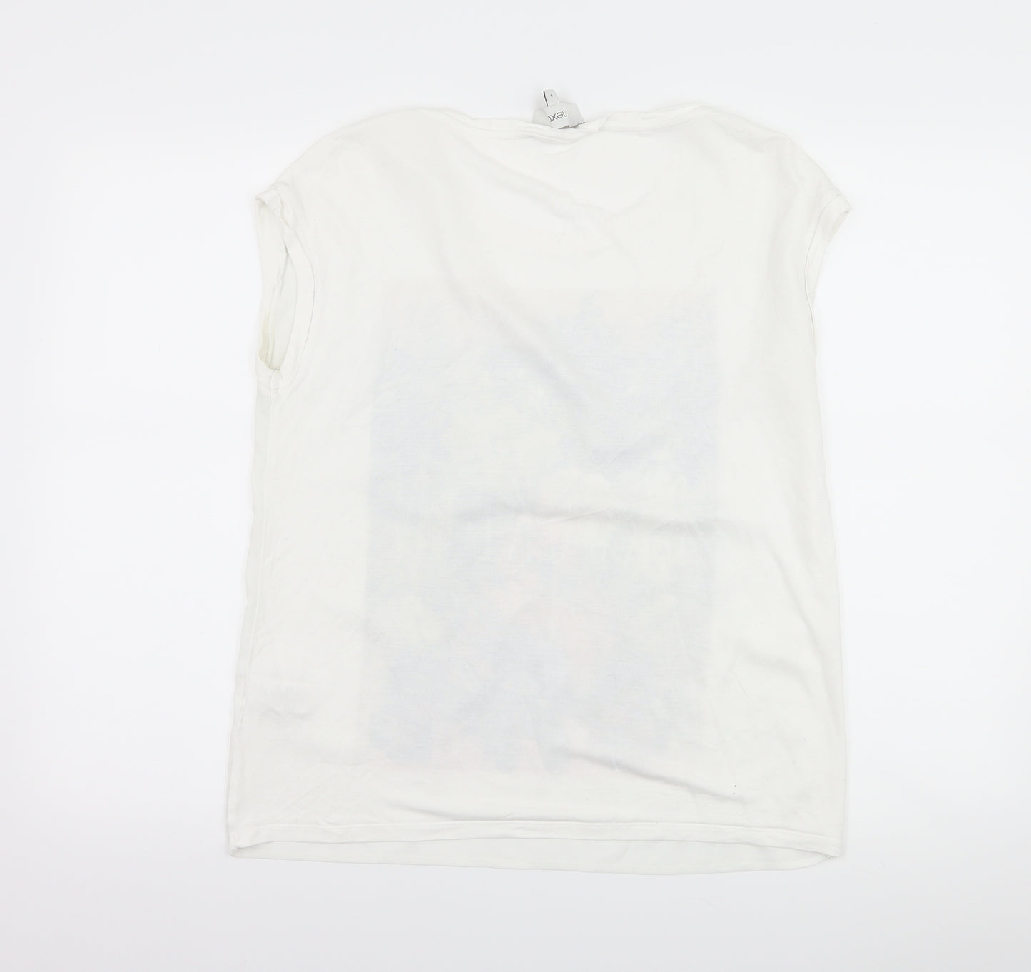 NEXT Womens White Floral  Basic T-Shirt Size 6