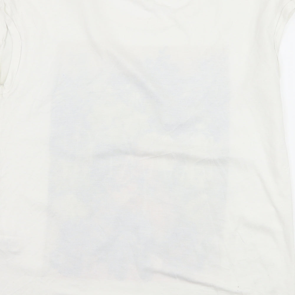 NEXT Womens White Floral  Basic T-Shirt Size 6