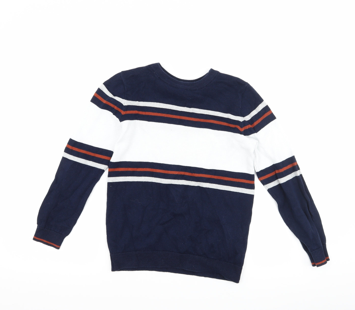 NEXT Boys Blue Striped  Pullover Jumper Size 8 Years