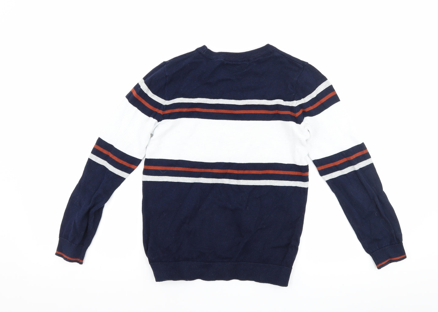 NEXT Boys Blue Striped  Pullover Jumper Size 8 Years