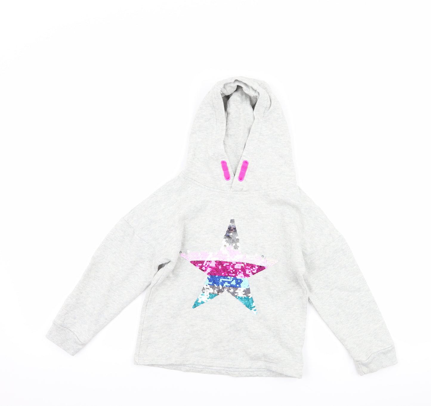 TU Girls Grey   Pullover Hoodie Size 6 Years  - star