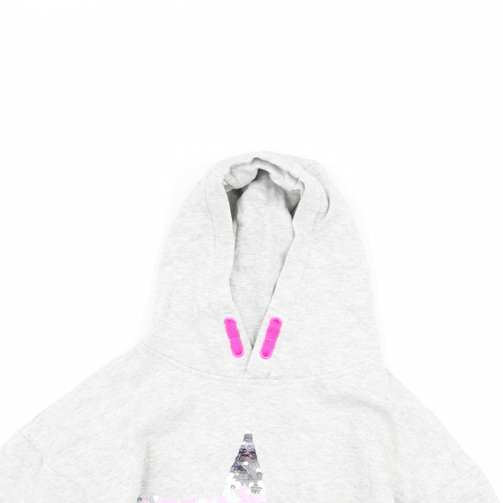 TU Girls Grey   Pullover Hoodie Size 6 Years  - star
