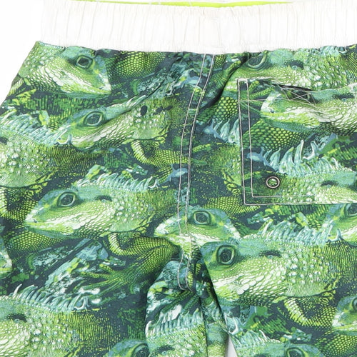 Blue Zoo Boys Green   Sweat Shorts Size 4-5 Years - lizard print