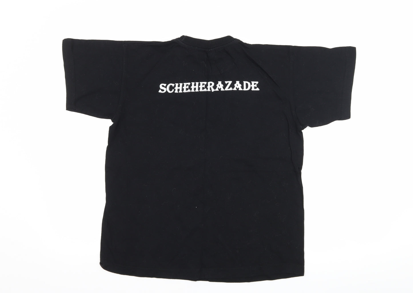 logo star Boys Black   Basic T-Shirt Size 14 Years  - genie lamp