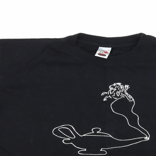 logo star Boys Black   Basic T-Shirt Size 14 Years  - genie lamp