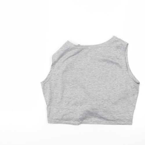 SheIn Womens Grey   Cropped Tank Size M  - Tie Front