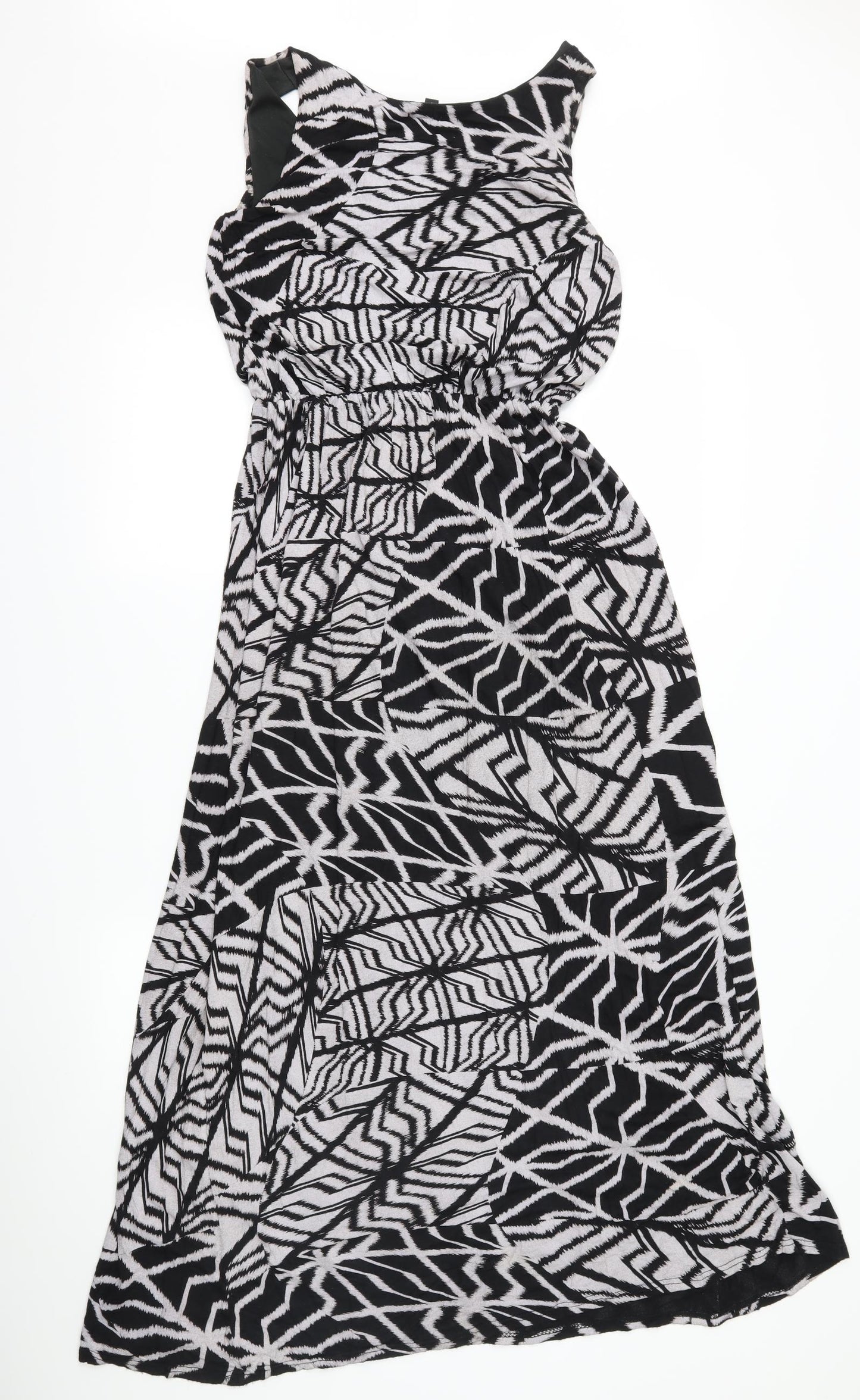 QED London Womens Black Geometric  Maxi  Size S