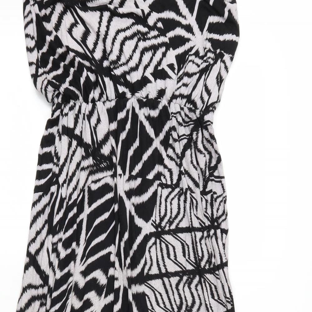 QED London Womens Black Geometric  Maxi  Size S