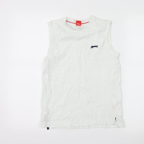 Slazenger Boys White   Basic Tank Size 9-10 Years