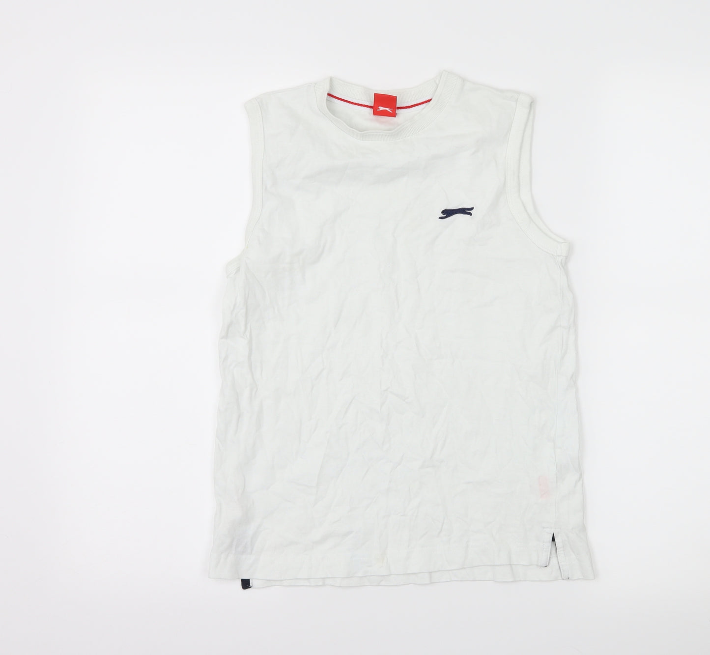 Slazenger Boys White   Basic Tank Size 9-10 Years