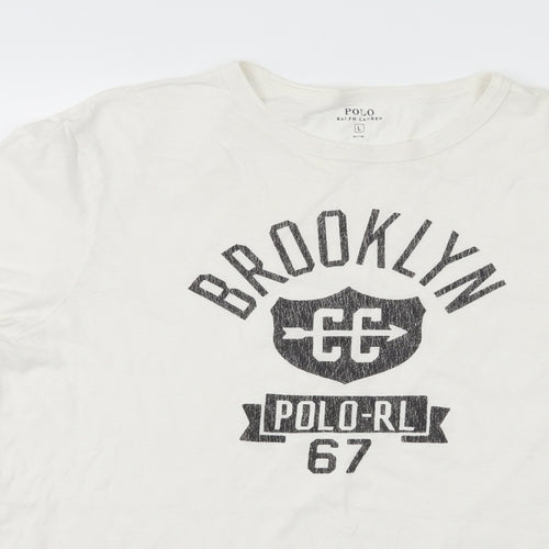 Polo Ralph Lauren Mens White    T-Shirt Size L  - graphic