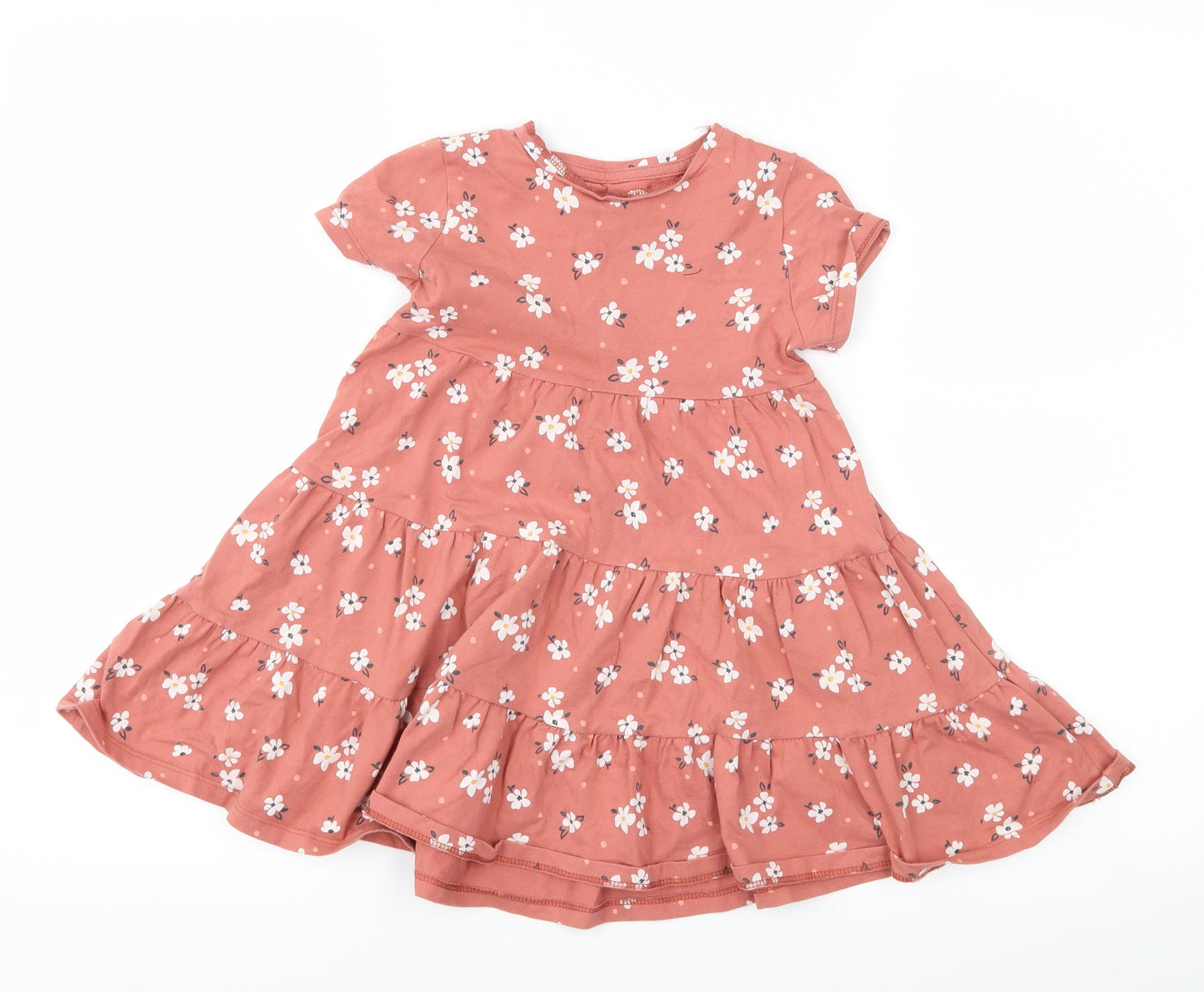 F&F Girls Pink Floral  Skater Dress  Size 4-5 Years