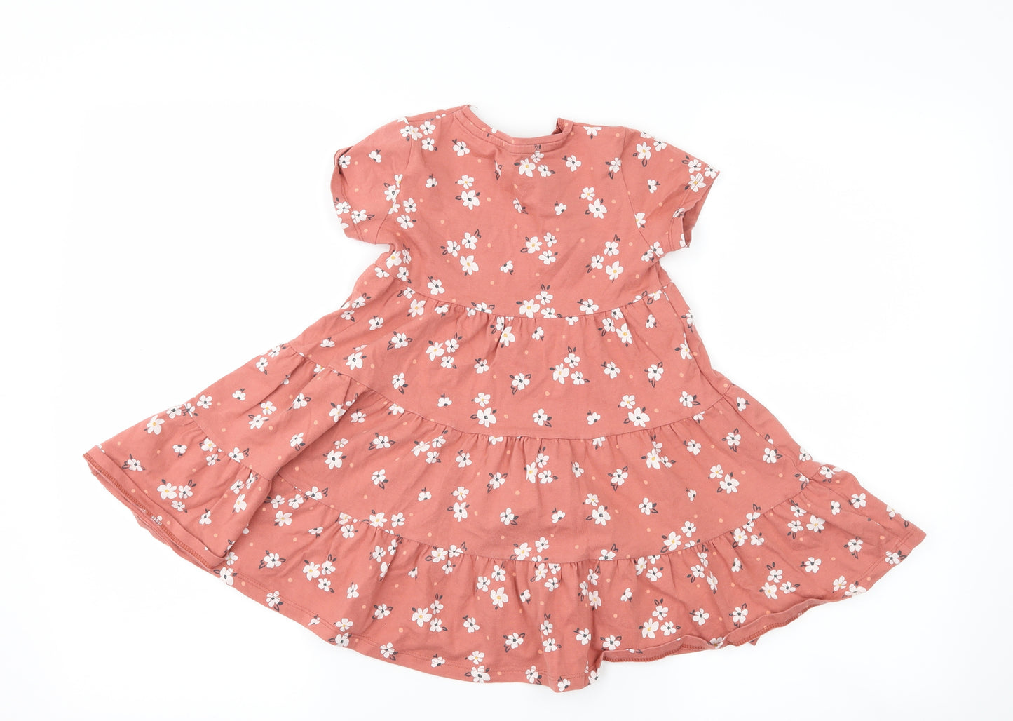 F&F Girls Pink Floral  Skater Dress  Size 4-5 Years