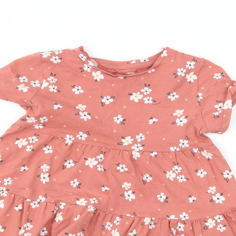 F&F Girls Pink Floral  Skater Dress  Size 4-5 Years