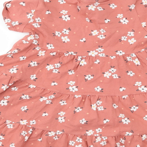 F&F Girls Pink Floral  Skater Dress  Size 4-5 Years
