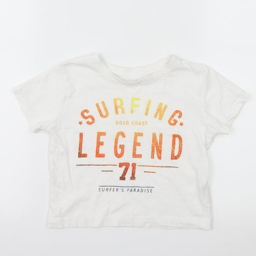 Primark Boys White   Basic T-Shirt Size 18-24 Months  - slogan