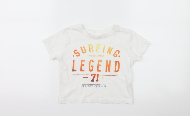 Primark Boys White Basic T-Shirt Size 18-24 Months - slogan