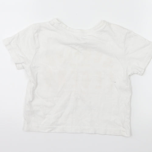 Primark Boys White   Basic T-Shirt Size 18-24 Months  - slogan
