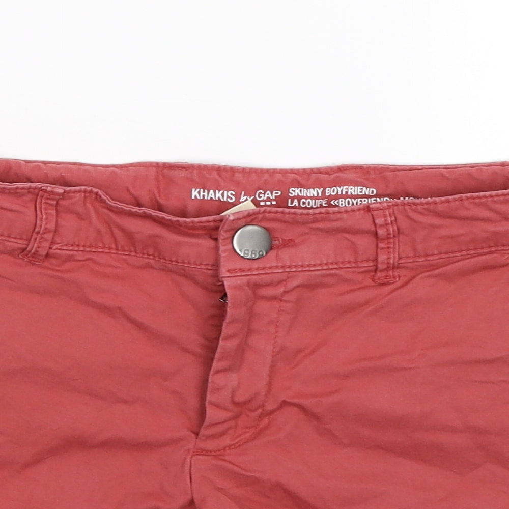 Gap Womens Red  Denim Chino Shorts Size 10 - distressed