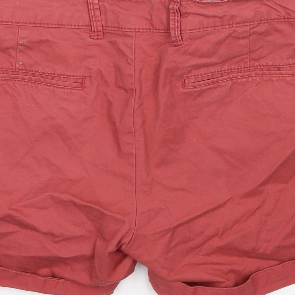 Gap Womens Red  Denim Chino Shorts Size 10 - distressed