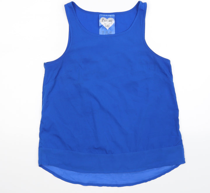 Atmosphere Womens Blue  Satin Tunic Tank Size 10