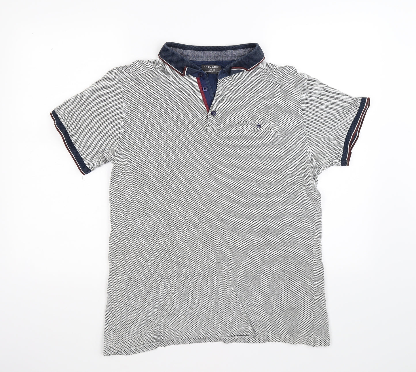 Primark Mens Blue Polka Dot   Polo Size L