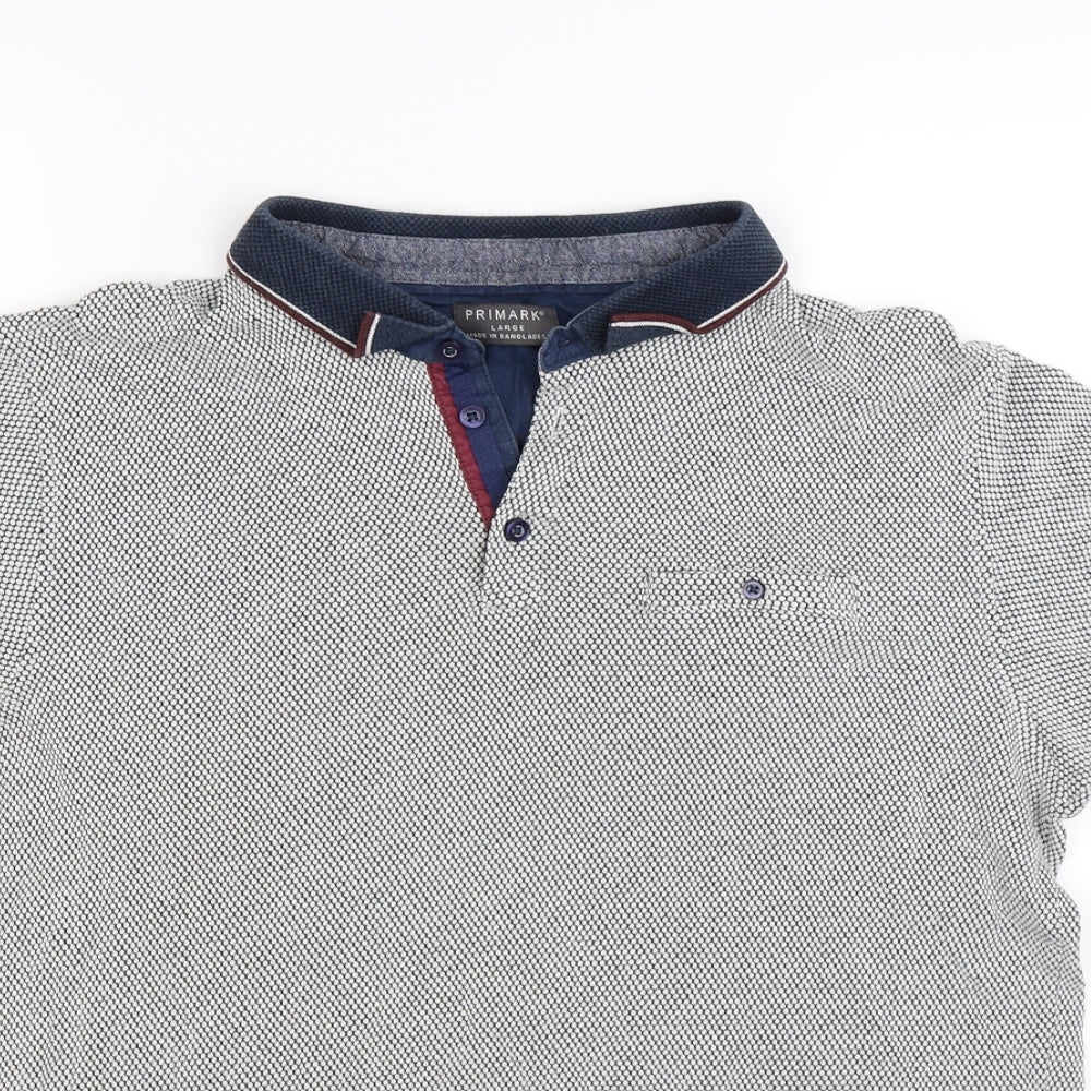 Primark Mens Blue Polka Dot   Polo Size L
