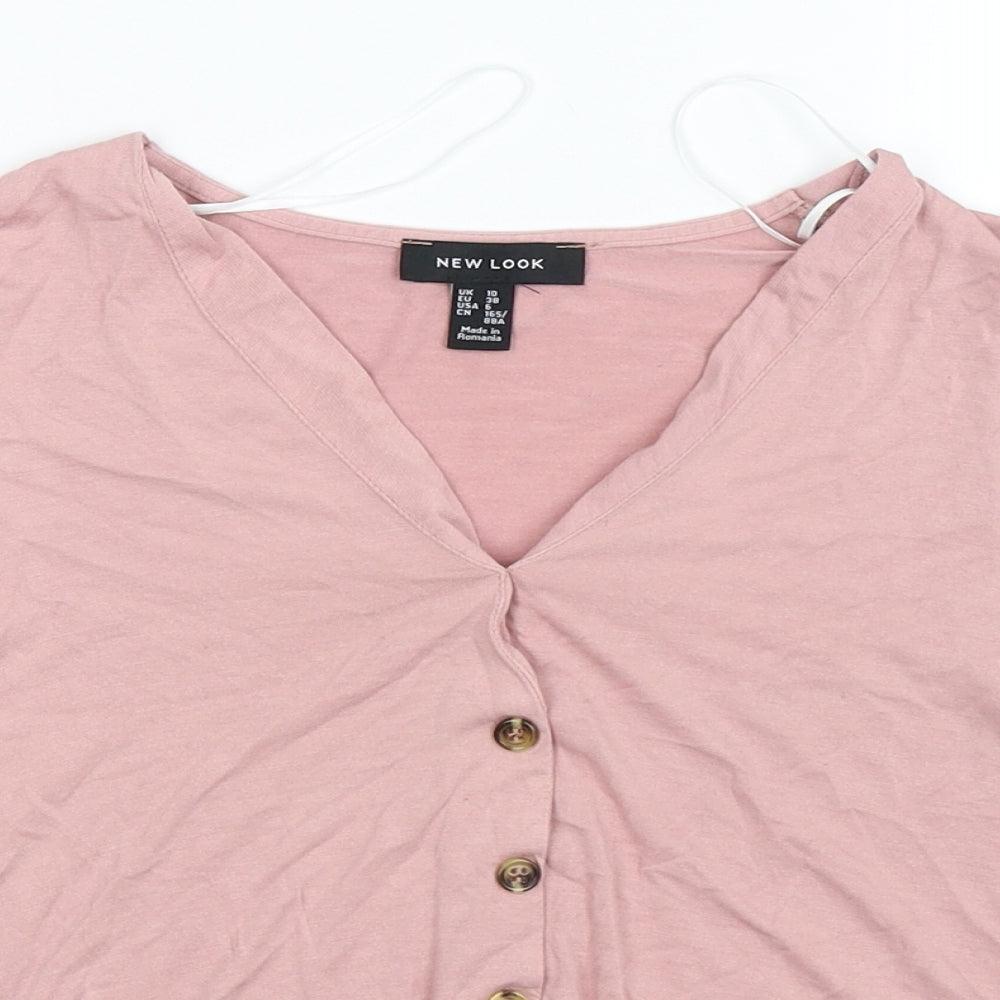 New Look Womens Pink   Cropped Blouse Size 10