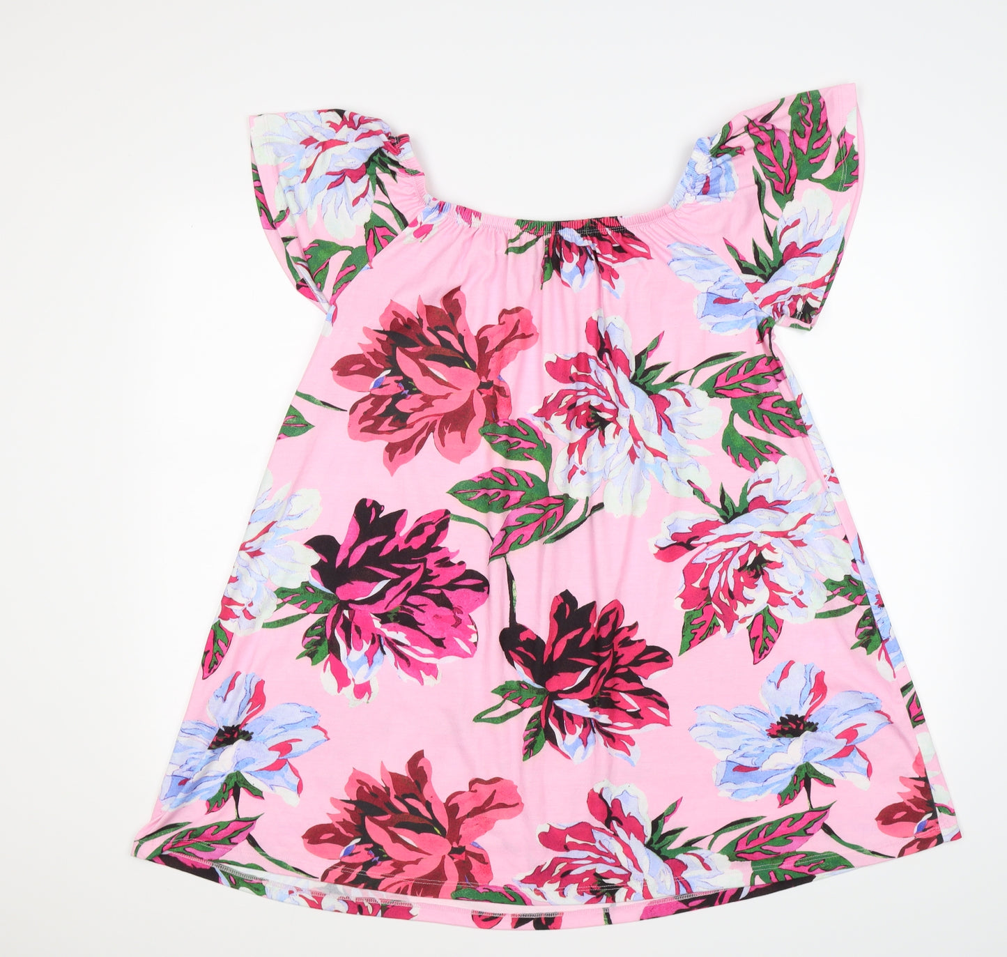 ASOS Womens Pink Floral  Tunic T-Shirt Size 12