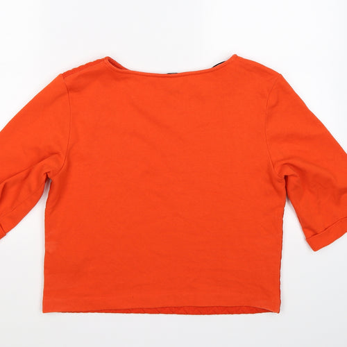 H&M Womens Orange Striped Jersey Pullover Jumper Size M