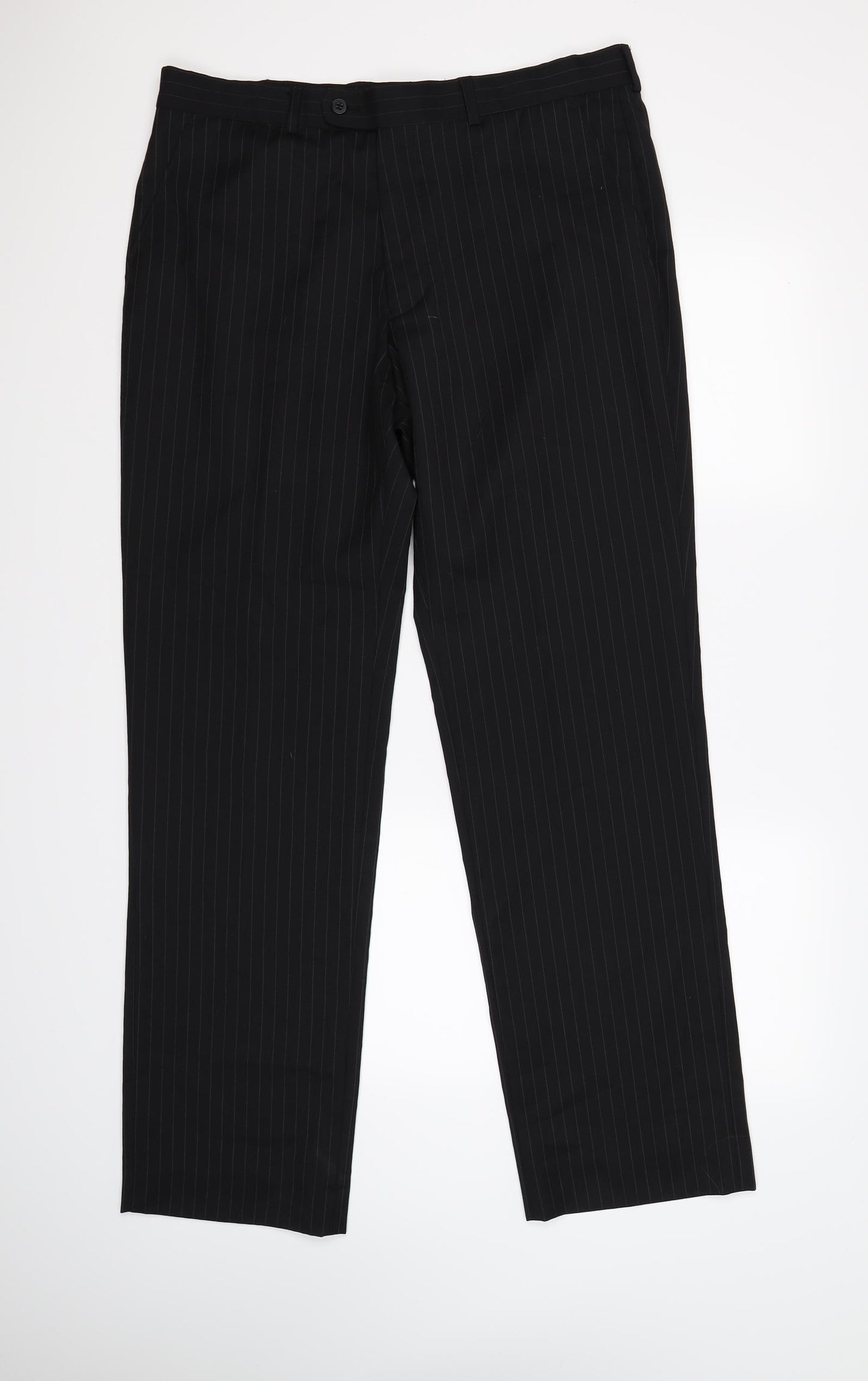 Burton Mens Black Striped  Dress Pants Trousers Size 36 L32 in - evolution