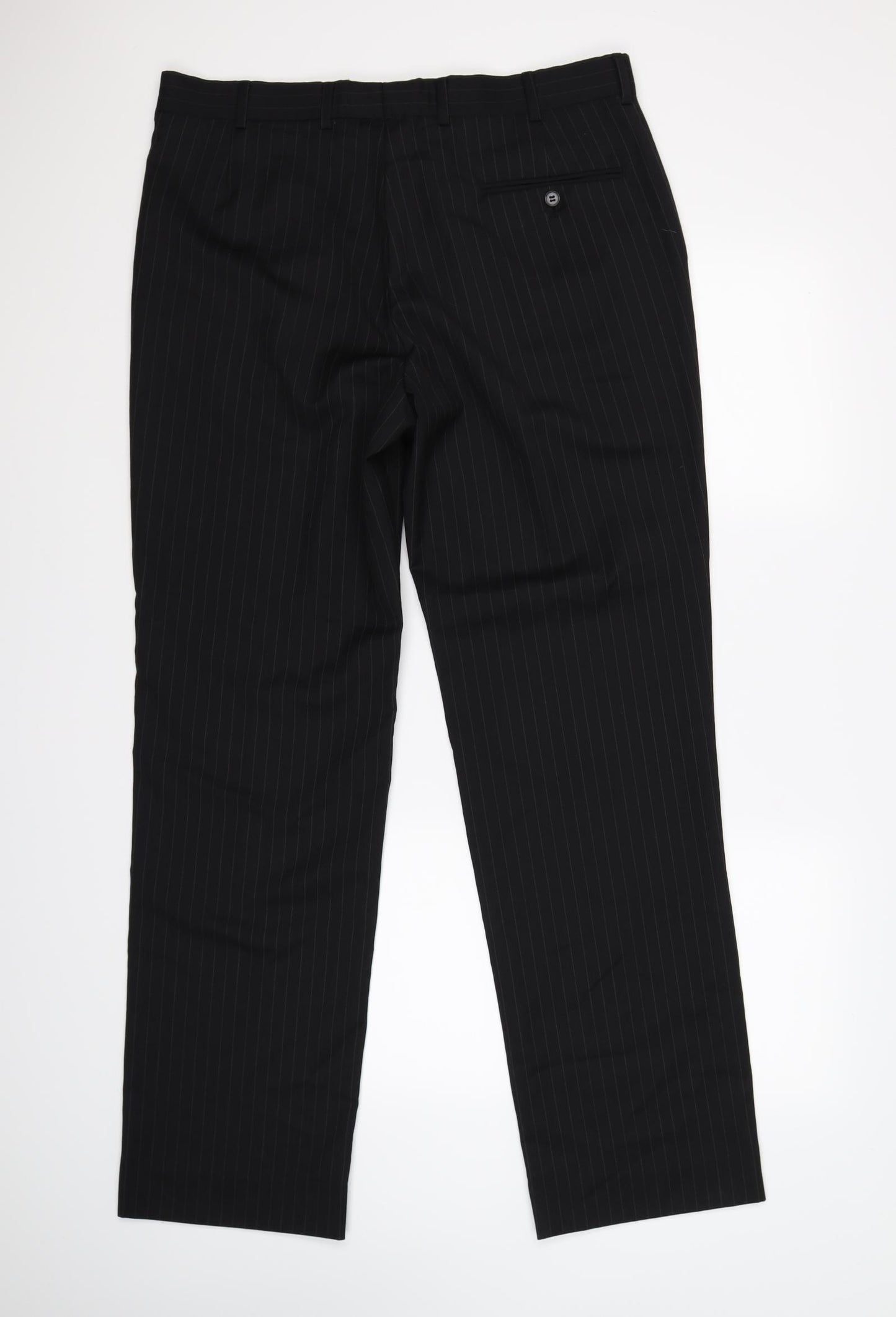 Burton Mens Black Striped  Dress Pants Trousers Size 36 L32 in - evolution