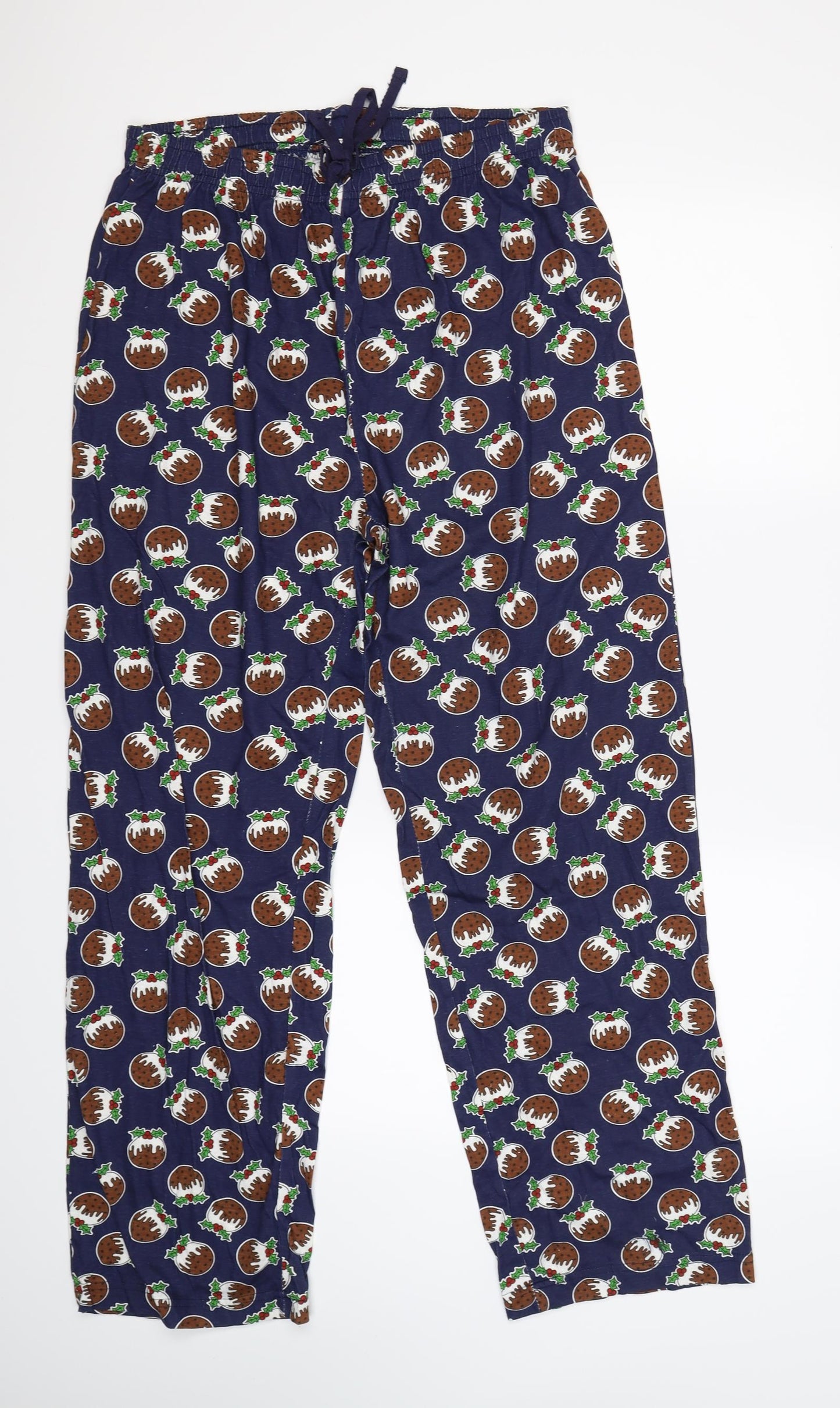 hudson bay Mens Blue Geometric   Lounge Pants Size L  - christmas pudding