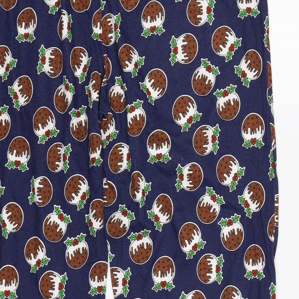 hudson bay Mens Blue Geometric   Lounge Pants Size L  - christmas pudding