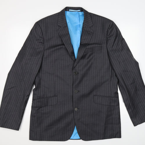 NEXT Mens Grey Striped  Jacket Suit Jacket Size 42  - tailored