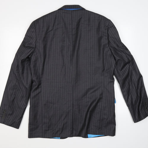 NEXT Mens Grey Striped  Jacket Suit Jacket Size 42  - tailored