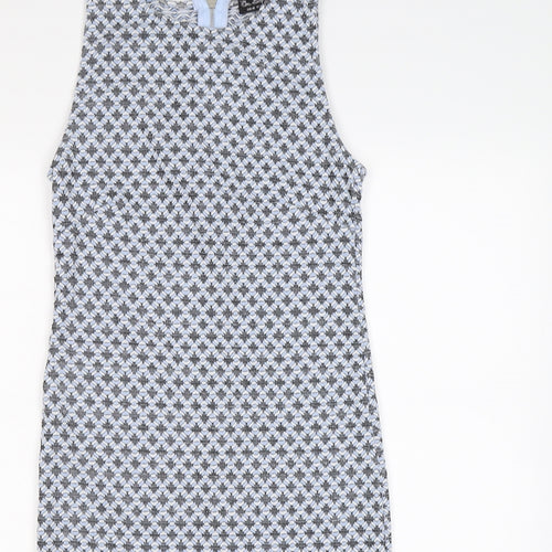Miss Selfridge Womens Blue Geometric  Bodycon  Size 12