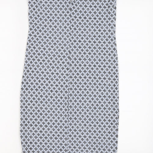 Miss Selfridge Womens Blue Geometric  Bodycon  Size 12