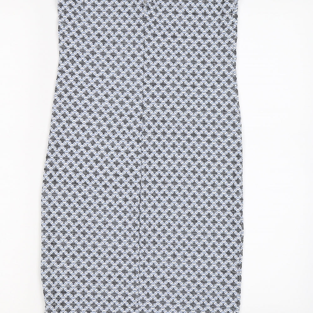 Miss Selfridge Womens Blue Geometric  Bodycon  Size 12