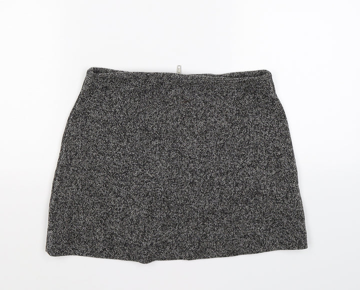 Topshop Womens Grey Knit A-Line Skirt Size 8