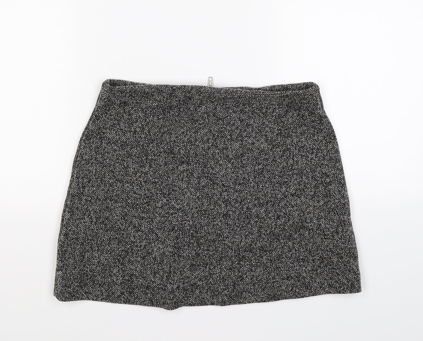 Topshop Womens Grey  Knit A-Line Skirt Size 8