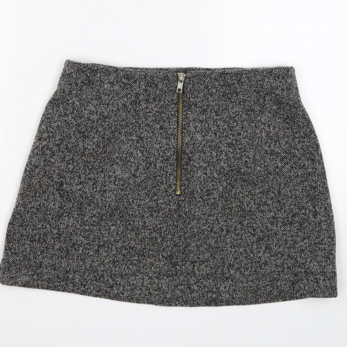 Topshop Womens Grey  Knit A-Line Skirt Size 8