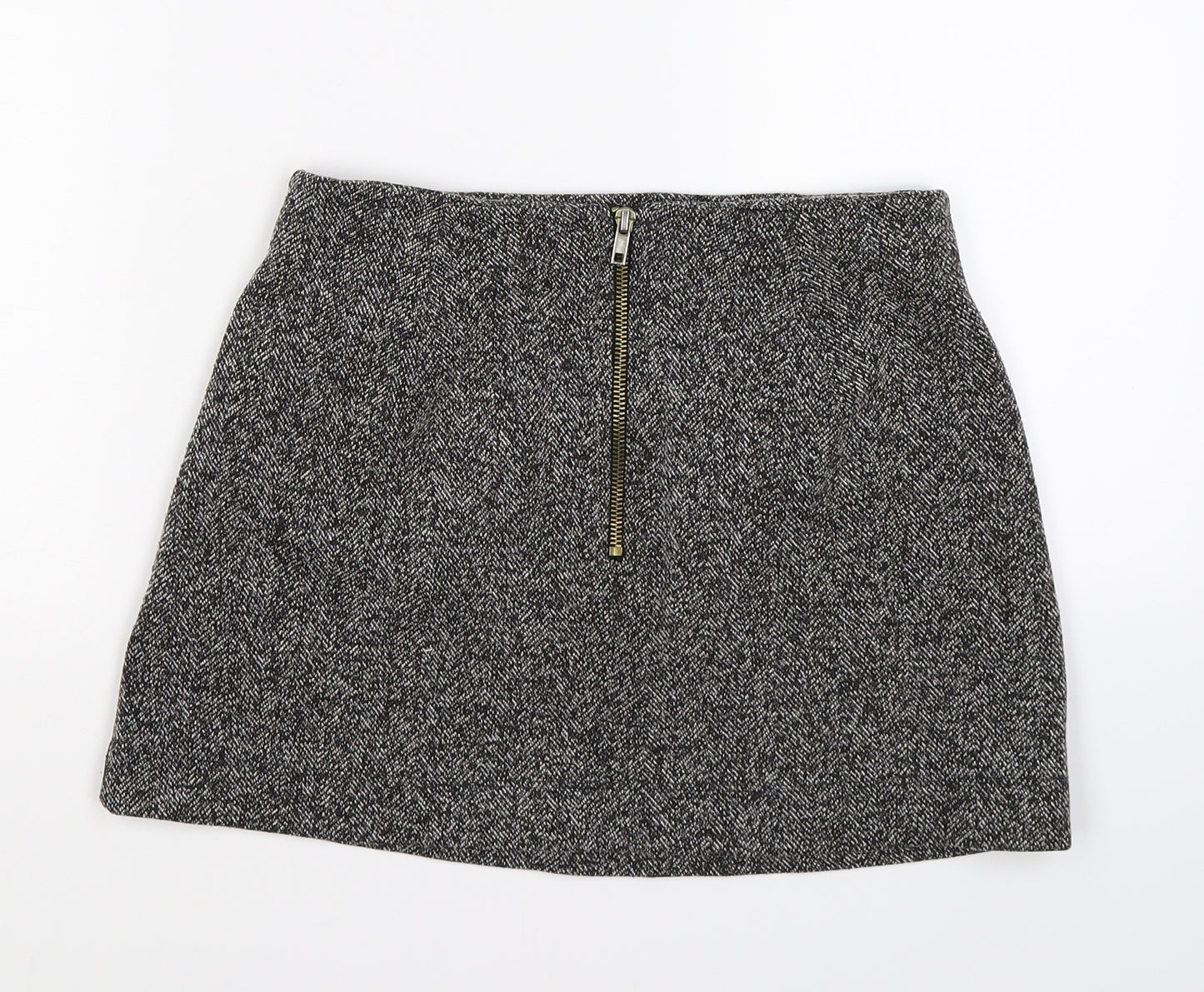 Topshop Womens Grey  Knit A-Line Skirt Size 8