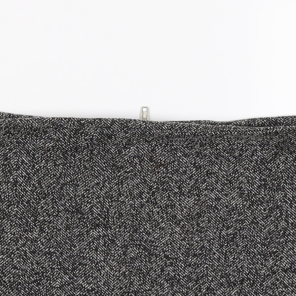Topshop Womens Grey  Knit A-Line Skirt Size 8
