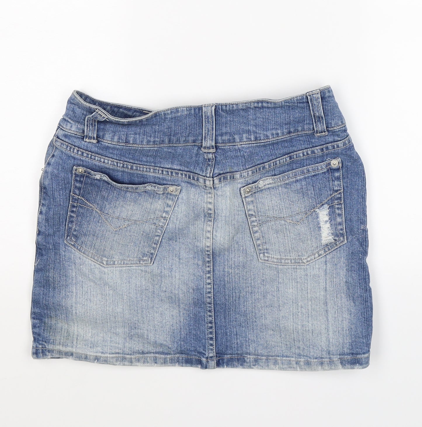 New Look Womens Blue  Denim Skater Skirt Size 8