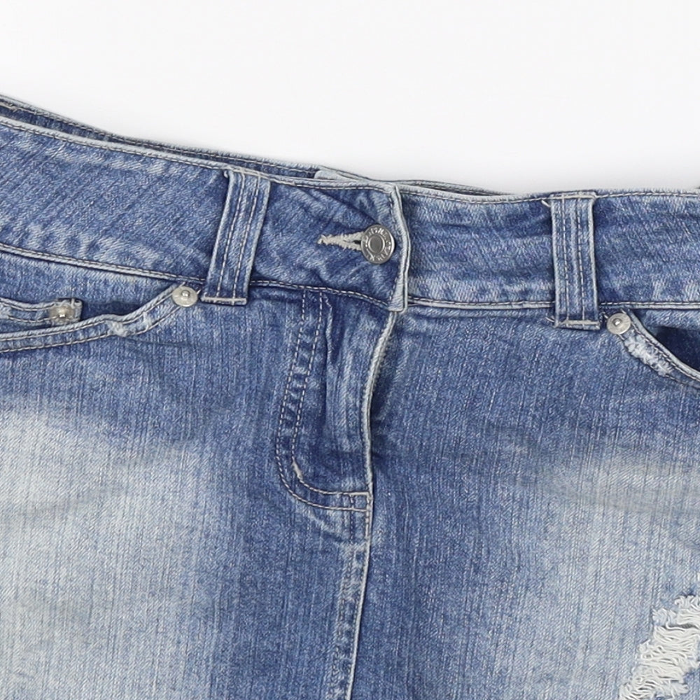 New Look Womens Blue  Denim Skater Skirt Size 8