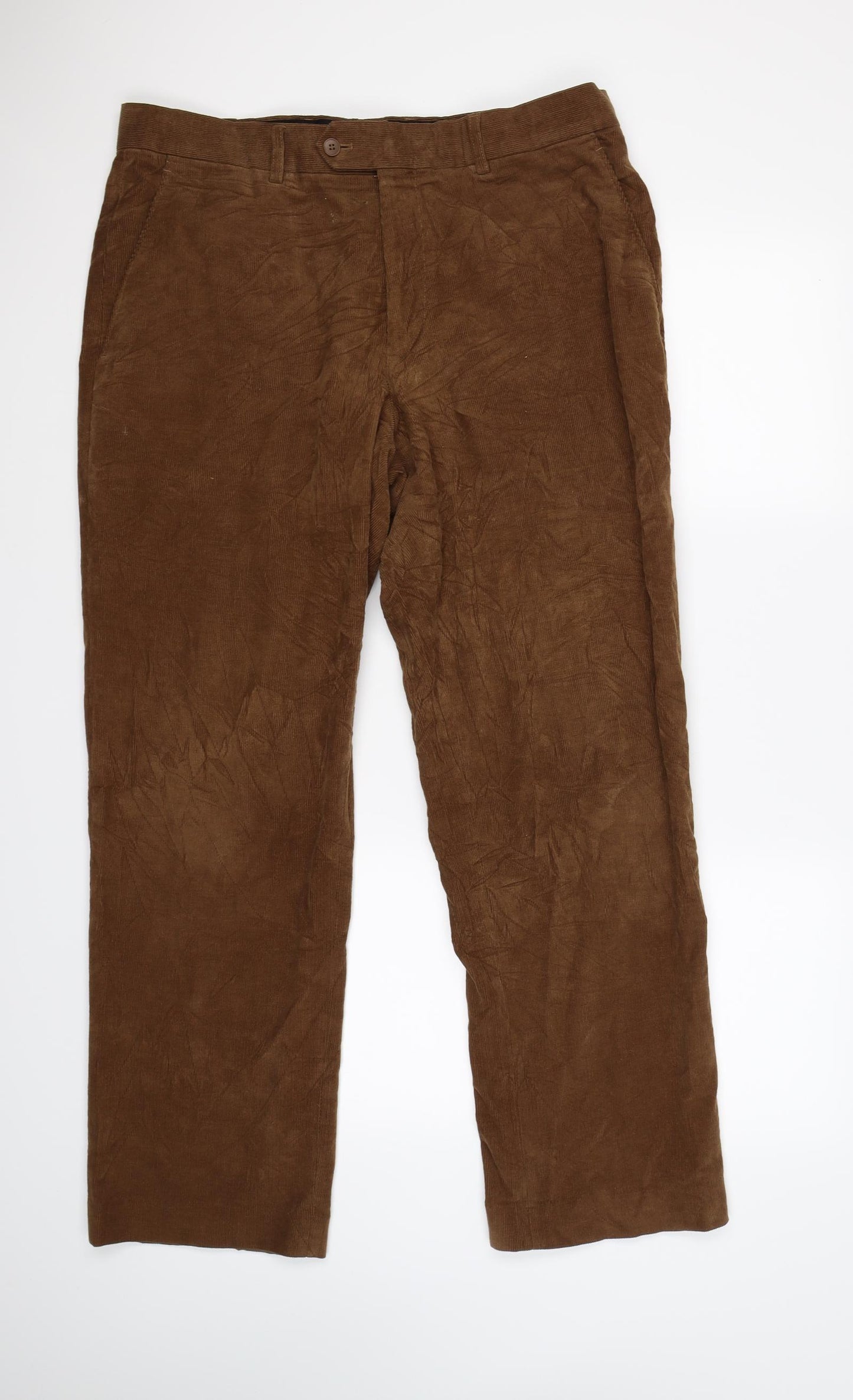 Pierre Cardin Mens Brown Striped Corduroy Straight Jeans Size 36 L30 in