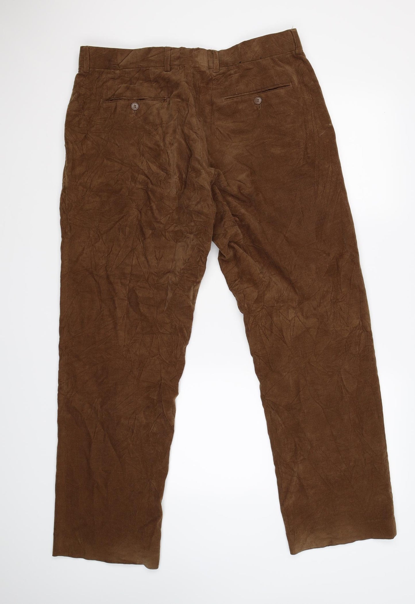 Pierre Cardin Mens Brown Striped Corduroy Straight Jeans Size 36 L30 in