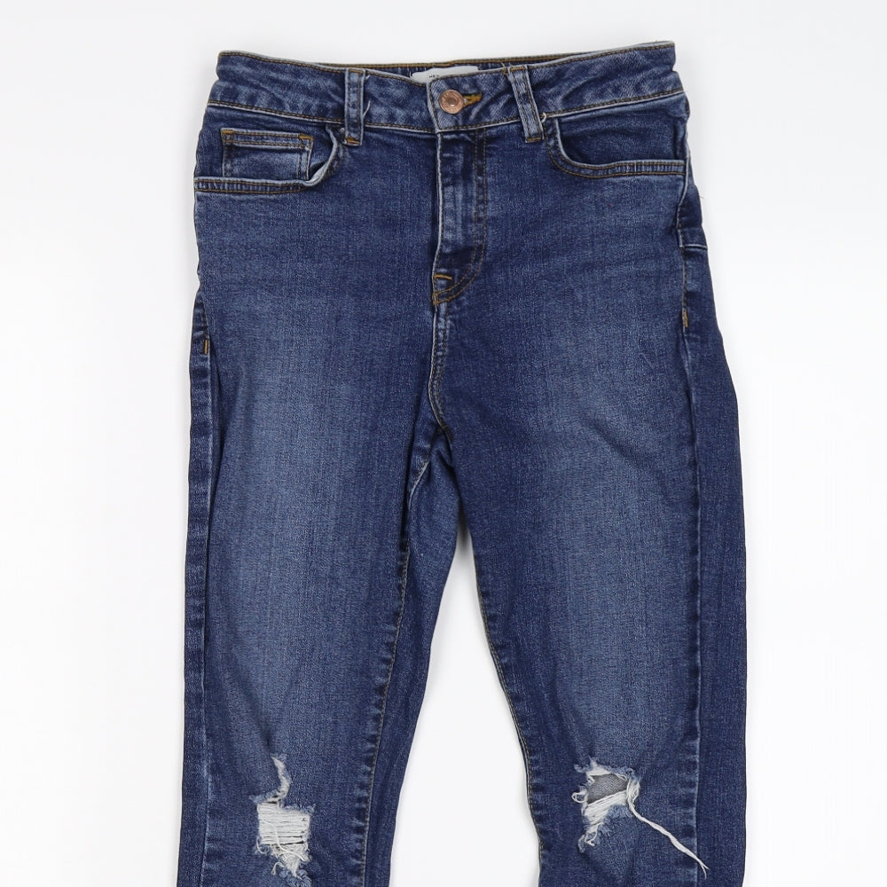 New Look Womens Blue  Corduroy Skinny Jeans Size 8 L25 in - lift and shape