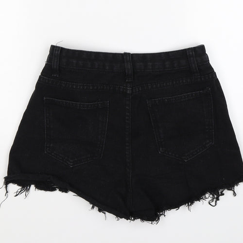 falmer Womens Black  Denim Hot Pants Shorts Size S
